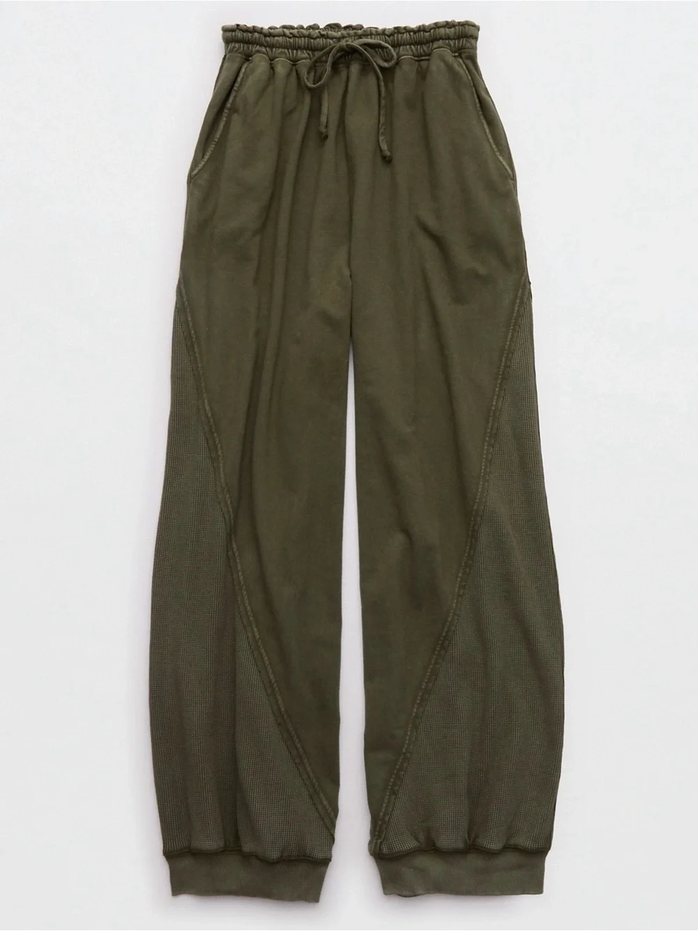 Aerie Unwind Waffle jogger in Festive Olive